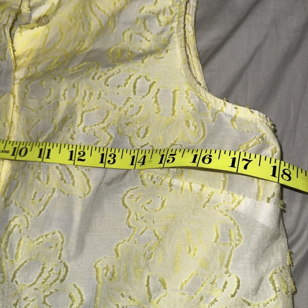 Hutch Dress Sleeveless Yellow Floral Size Small button Up Collar Neck NYC - Picture 6 of 12